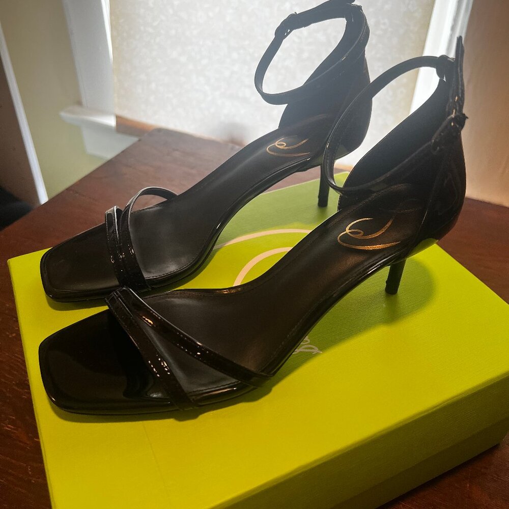 Sam Edelman Black Patent Peonie Kitten Heel Sandal – Size 8 - Picture 10 of 11